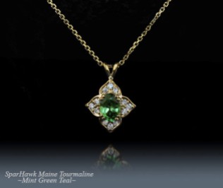 SparHawk Maine Tourmaline and Diamond Pendant - Reference Number: F5826