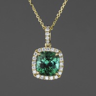 SparHawk Maine Tourmaline and Diamond Pendant - Reference Number: F7058